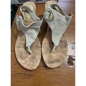 white mountain gold‎ wedge sandals 9.5